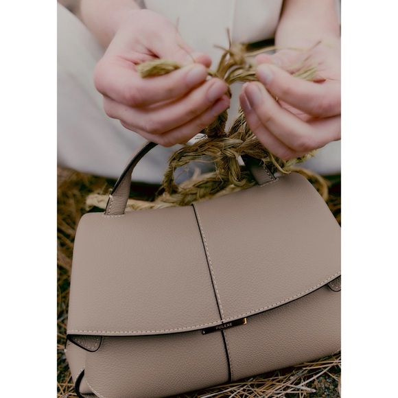 NWT Polene Mokki Mini EDITION TAUPE Gray Small Satchel Handbag Crossbody Purse - Picture 11 of 12